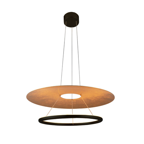 Helios LED Pendant in Matte Black & Gold Leaf (102|NSH-4432-MBGL)