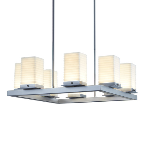 Porcelina LED Outdoor Chandelier in Brushed Nickel (102|PNA-7519W-SAWT-NCKL)