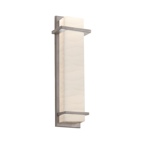 Porcelina LED Outdoor Wall Sconce in Brushed Nickel (102|PNA-7614W-WAVE-NCKL)