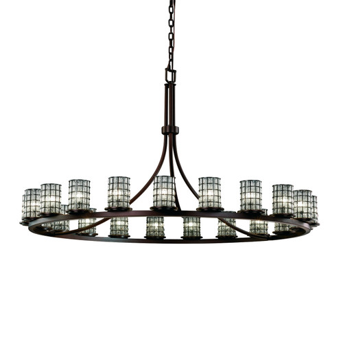 Wire Glass LED Chandelier in Dark Bronze (102|WGL-8716-10-GRCB-DBRZ-LED21-14700)