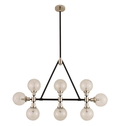 Cameo Eight Light Island Pendant in Matte Black Finish With Nickel Accents (33|315453BPN)
