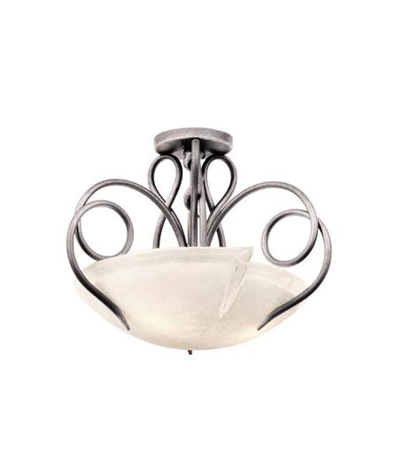 Tribecca Three Light Semi Flush Mount in Pearl Silver (33|4288PS/FROST)