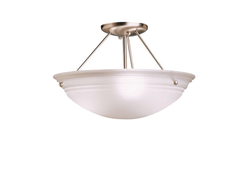 Cove Molding Top Glass Three Light Semi Flush Mount in Brushed Nickel (12|3122NI)