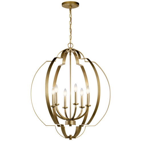 Voleta Six Light Foyer Chandelier in Natural Brass (12|42139NBR)