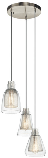 Evie Three Light Pendant in Brushed Nickel (12|43627NI)