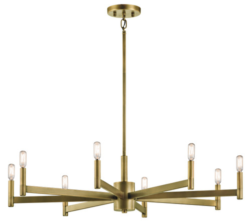 Erzo Eight Light Chandelier in Natural Brass (12|43857NBR)