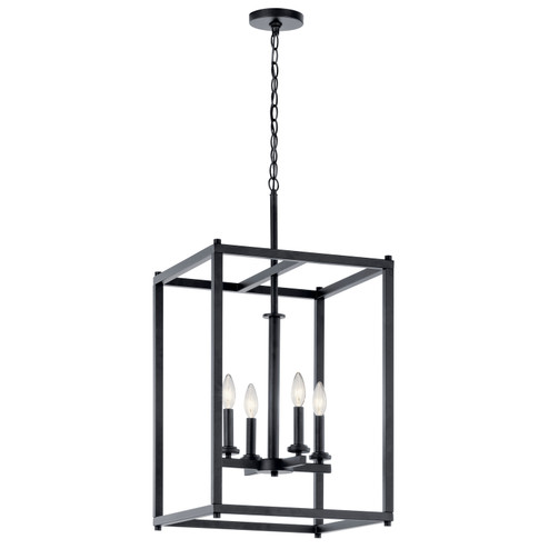 Crosby Four Light Foyer Pendant in Black (12|43998BK)