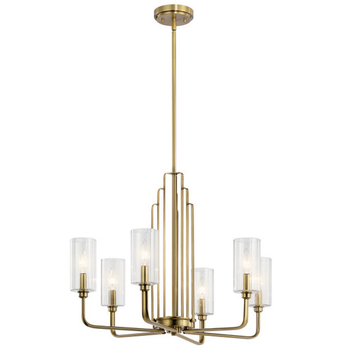 Kimrose Six Light Chandelier in Brushed Natural Brass (12|52411BNB)