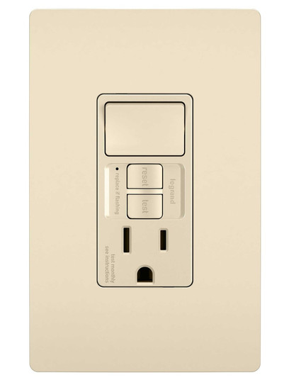 radiant Combination Single Pole Switch and Tamper-Reistant 15A Duplex Self-Test GFCI Receptacles w SafeLock in Light Almond (246|1597SWTTRLACCD4)