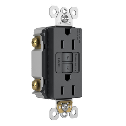 radiant Spec-GradeTamper-Resistant Self-Test GFCI Receptacle in Graphite (246|1597TRGCC4)