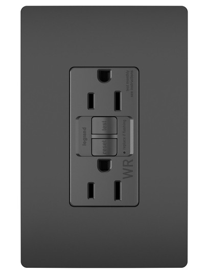 radiant Tamper-Resistant Weather-Resistant 15A Duplex Self-Test GFCI Receptacles with SafeLock Protection in Black (246|1597TRWRBK)