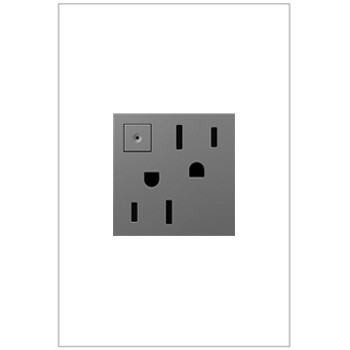 adorne 15A Energy-Saving On/Off Outlet in Magnesium (246|ARPS152M4)