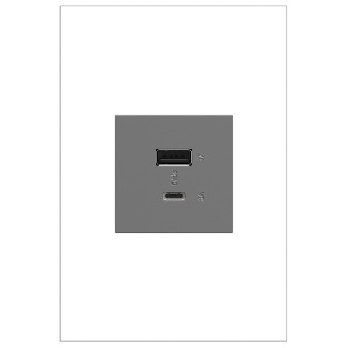 adorne Ultra-Fast USB Type-A/C Outlet Module in Magnesium (246|ARUSB2AC6M4)