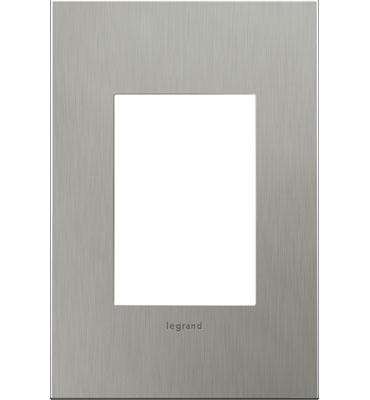 adorne One-Gang-Plus Screwless Wall Plate in Brushed Stainless Steel (246|AWC1G3BS4)