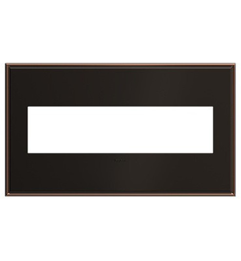 Adorne Four-Gang Screwless Wall Plate in Bronze (246|AWC4GOB4)