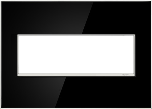 adorne Three-Gang Screwless Wall Plate in Mirror Black (246|AWM3GMB4)