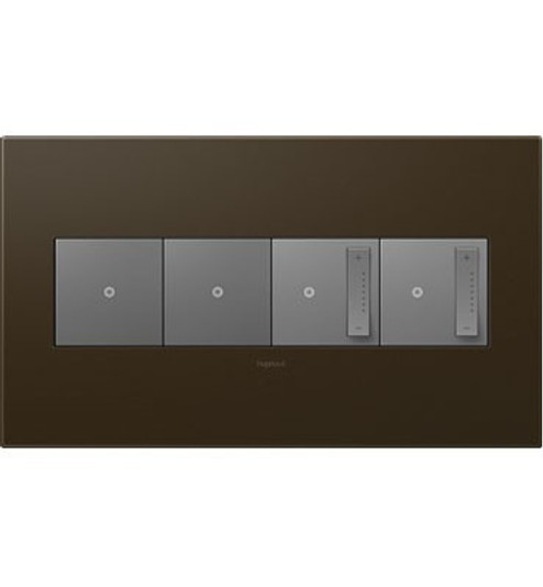 Adorne Four-Gang Screwless Wall Plate in Bronze (246|AWP4GBR4)