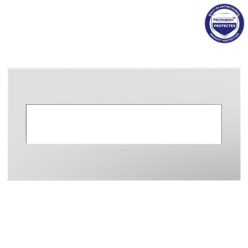 adorne Five-Gang Screwless Wall Plate with Microban in Gloss White on White (246|AWP5GWHW1)