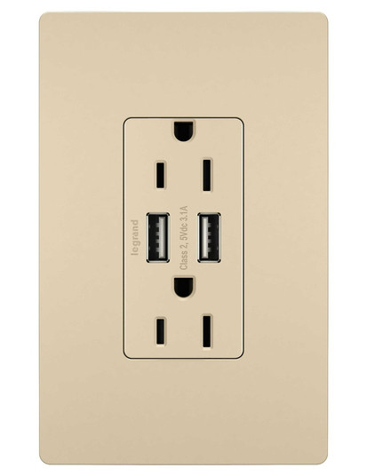 radiant 15A Tamper-Resistant USB Outlet in Ivory (246|TM826USBI)