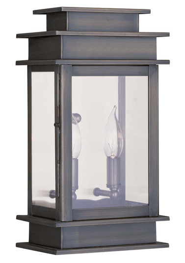 Princeton Two Light Outdoor Wall Lantern in Vintage Pewter w/ Polished Chrome Stainless Steel (107|2014-29)