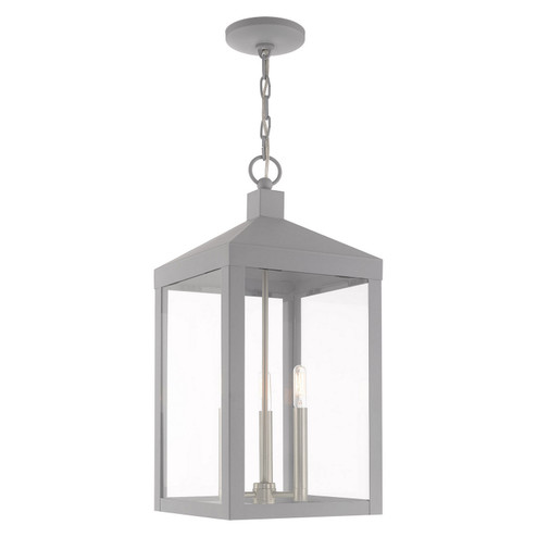 Nyack Three Light Outdoor Pendant in Nordic Gray w/ Brushed Nickels (107|20587-80)