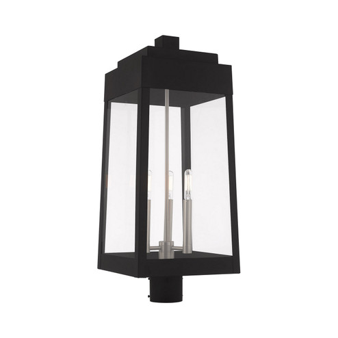 Oslo Three Light Post-Top Lanterm in Black w/ Brushed Nickels (107|20859-04)