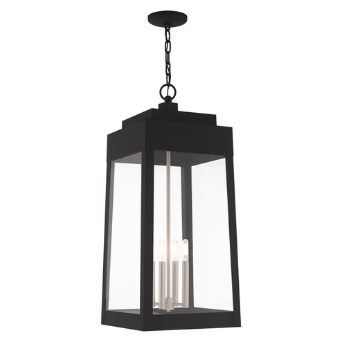 Oslo Four Light Outdoor Pendant in Black w/ Brushed Nickels (107|20863-04)