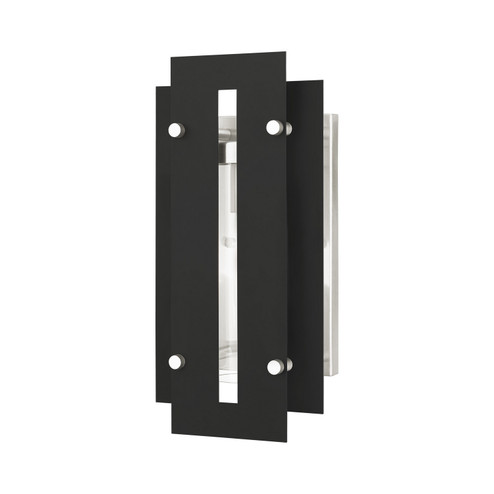 Utrecht One Light Outdoor Wall Lantern in Black w/ Brushed Nickels (107|21772-04)