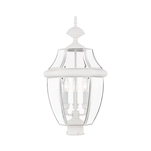 Monterey Three Light Post-Top Lanterm in White (107|2354-03)