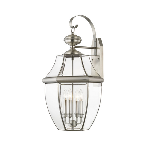 Monterey Four Light Outdoor Wall Lantern in Brushed Nickel (107|2356-91)