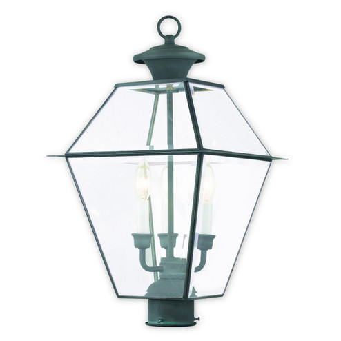 Westover Three Light Post-Top Lanterm in Charcoal (107|2384-61)
