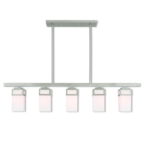 Harding Five Light Linear Chandelier in Brushed Nickel (107|40194-91)