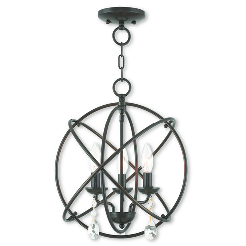 Aria Three Light Mini Chandelier/Ceiling Mount in English Bronze (107|40904-92)