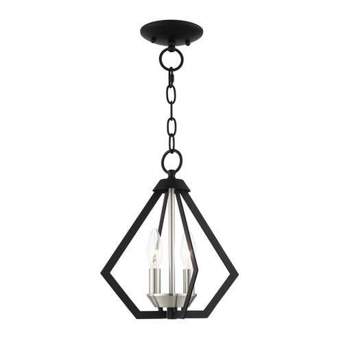 Prism Two Light Convertible Semi Flush/Pendant in Black w/ Brushed Nickel Cluster (107|40922-04)