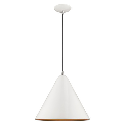 Dulce One Light Mini Pendant in Shiny White w/ Polished Chromes (107|41176-69)