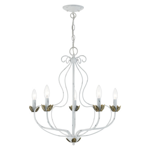 Katarina Five Light Chandelier in Antique White w/ Antique Brasss (107|42905-60)