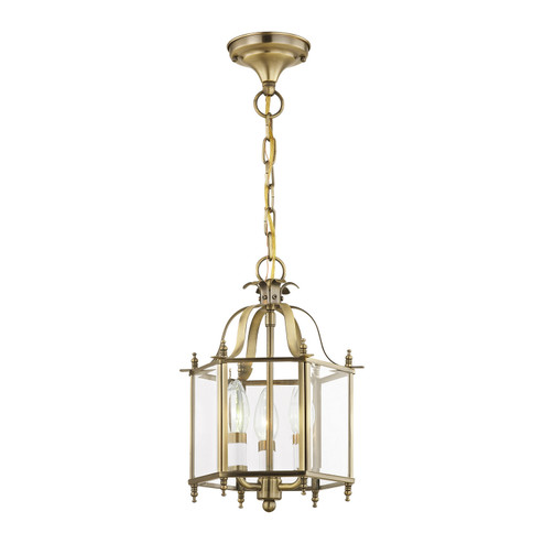 Livingston Three Light Mini Pendant/Ceiling Mount in Antique Brass (107|4403-01)