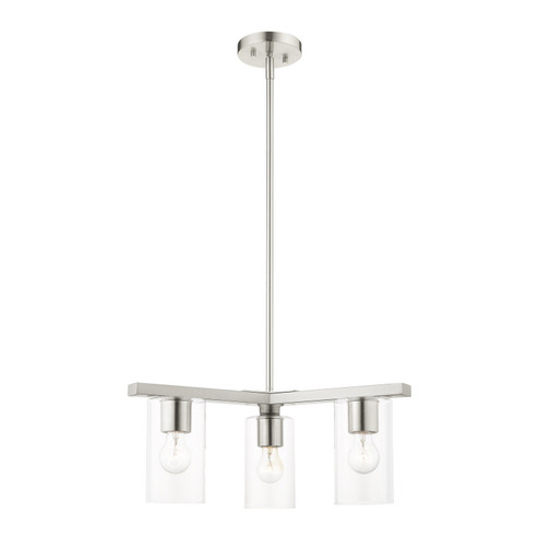 Zurich Three Light Chandelier in Brushed Nickel (107|45473-91)