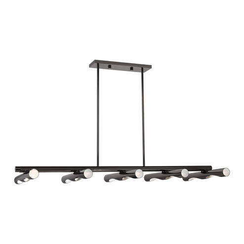 Acra Ten Light Linear Chandelier in Black Chrome (107|45918-46)