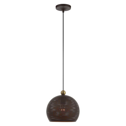 Dublin One Light Pendant in Bronze w/ Antique Brasss (107|49100-07)