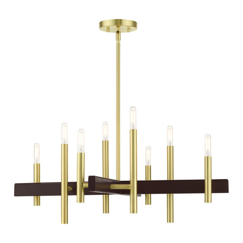 Denmark Eight Light Chandelier in Satin Brass w/ Bronzes (107|49348-12)