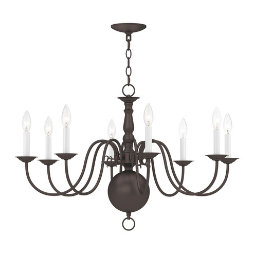 Williamsburgh Eight Light Chandelier in Bronze (107|5007-07)