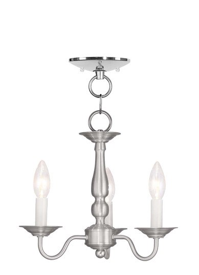 Williamsburgh Three Light Mini Chandelier/Ceiling Mount in Brushed Nickel (107|5009-91)
