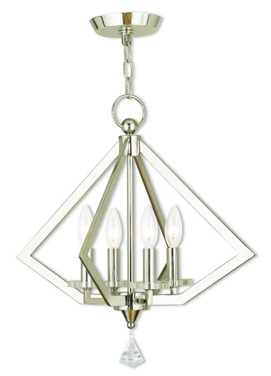Diamond Four Light Mini Chandelier in Polished Nickel (107|50664-35)