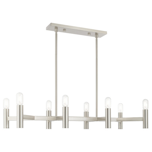 Copenhagen Eight Light Linear Chandelier in Brushed Nickel (107|51138-91)