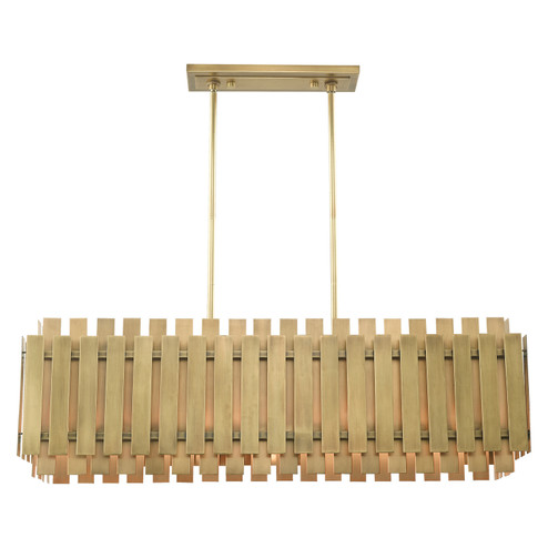 Greenwich Five Light Linear Chandelier in Natural Brass (107|52045-08)