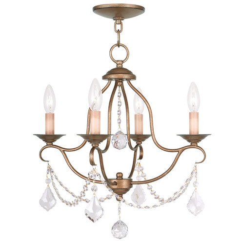 Chesterfield Four Light Mini Chandelier in Hand Applied Antique Gold Leaf (107|6424-48)