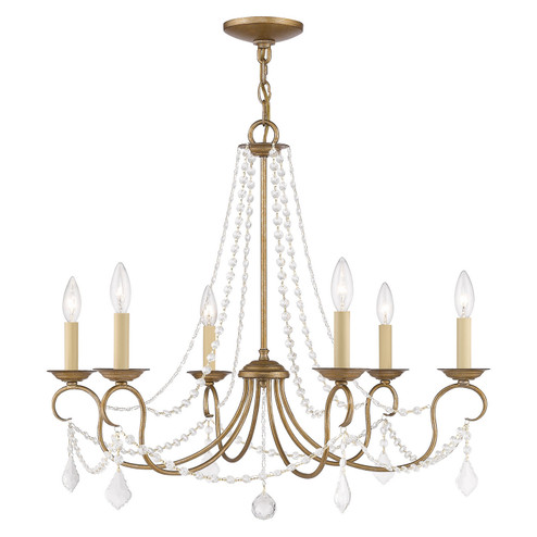 Pennington Six Light Chandelier in Hand Applied Antique Gold Leaf (107|6516-48)