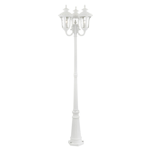 Oxford Three Light Outdoor Post Mount in Textured White (107|7866-13)