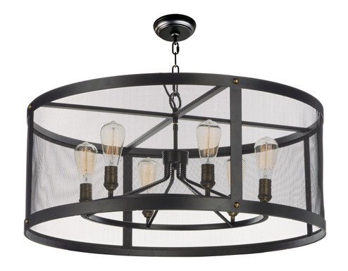 Palladium Six Light Chandelier in Black / Natural Aged Brass (16|20114BKNAB)